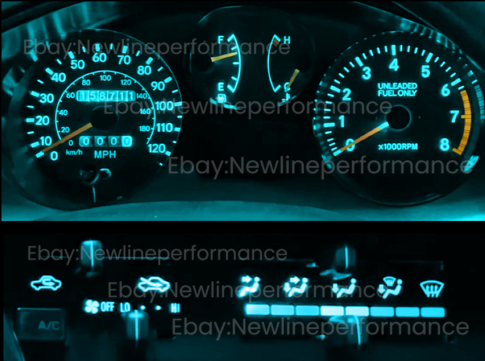 Ice Blue Cluster + Climate Control LED Bulbs for Toyota RAV4 1st Gen 1996-2000