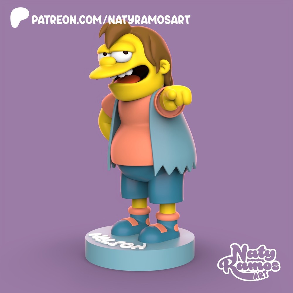 UNPAINTED Nelson Simpsons 3D Printed Model Kit NR
