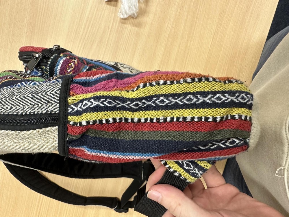 Himalayan Hemp Multi-Coloured Hemp Backpack with Tree Design