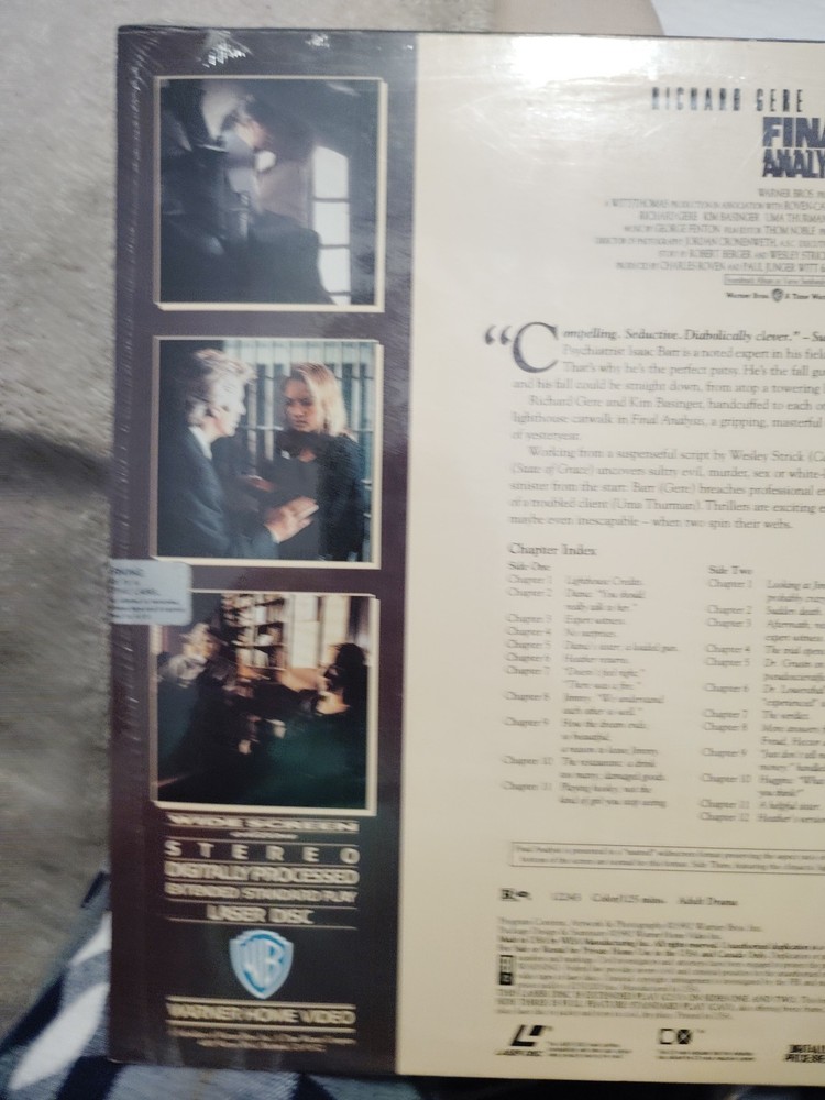 Final Analysis (Laserdisc, 1992) Brand New Sealed