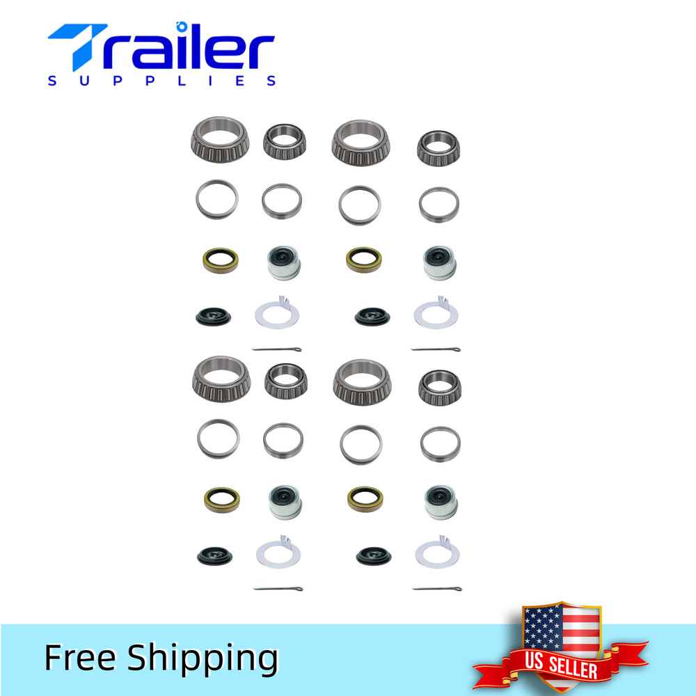 4 Sets L68149 L44649 Trailer Bearing Repair Kit for 3,500 lb Axles