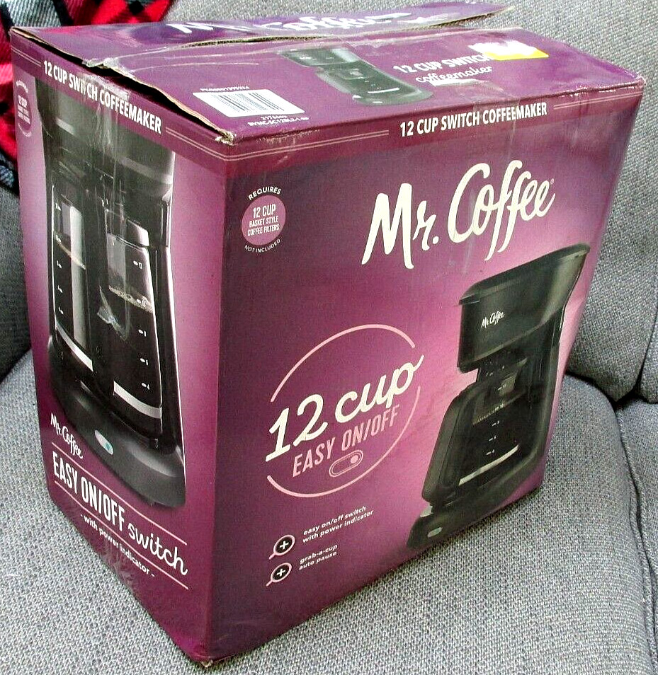 Mr Coffee Maker 12 Cup Switch SC12 Black Imperfect Box Basket Style