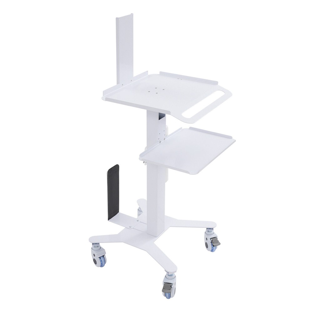 Adjustable Height Rolling Desk Computer Cart Mobile PC Laptop Workstation Table