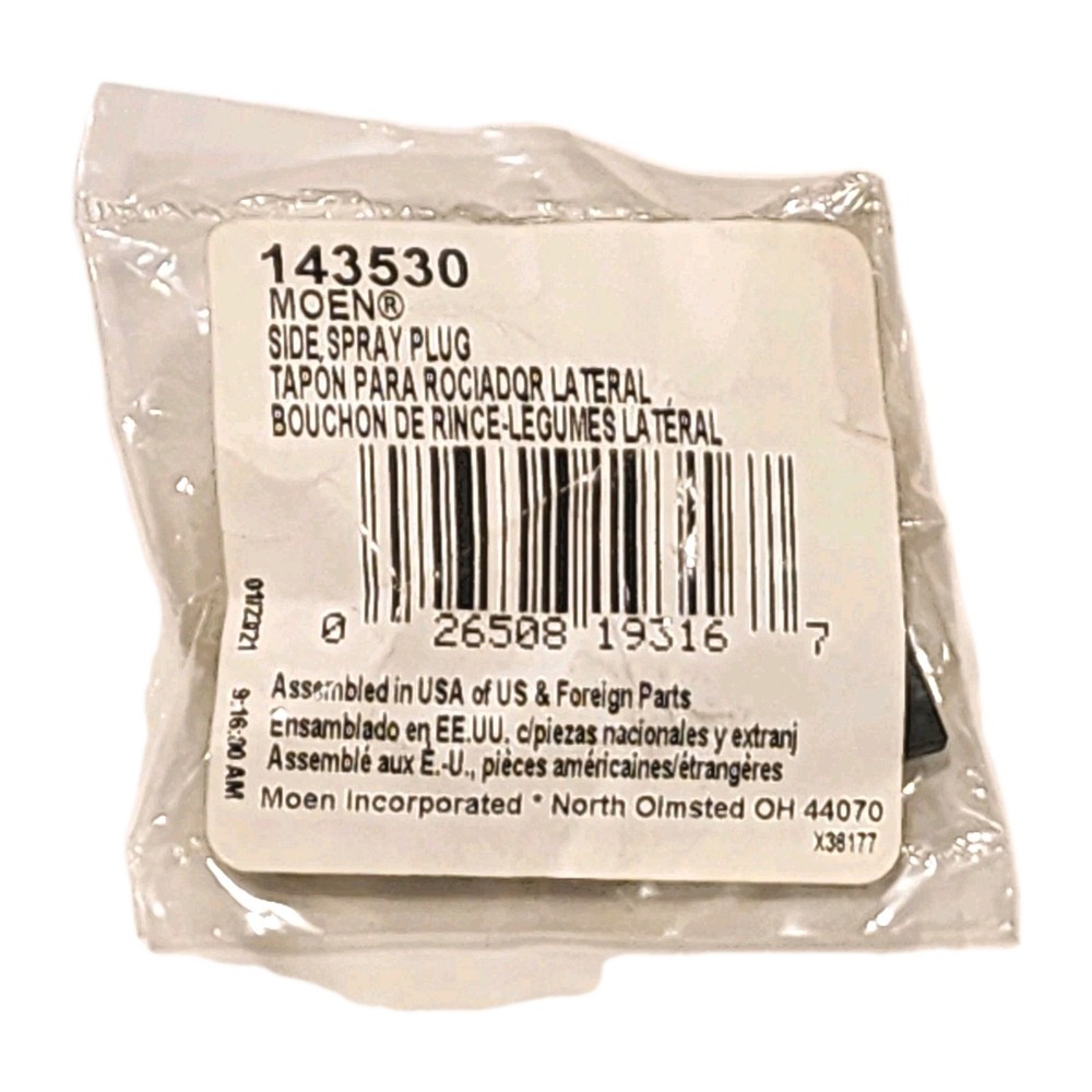MOEN, 143530 Replacement Side Spray Plug For Two Handle Kitchen Faucet