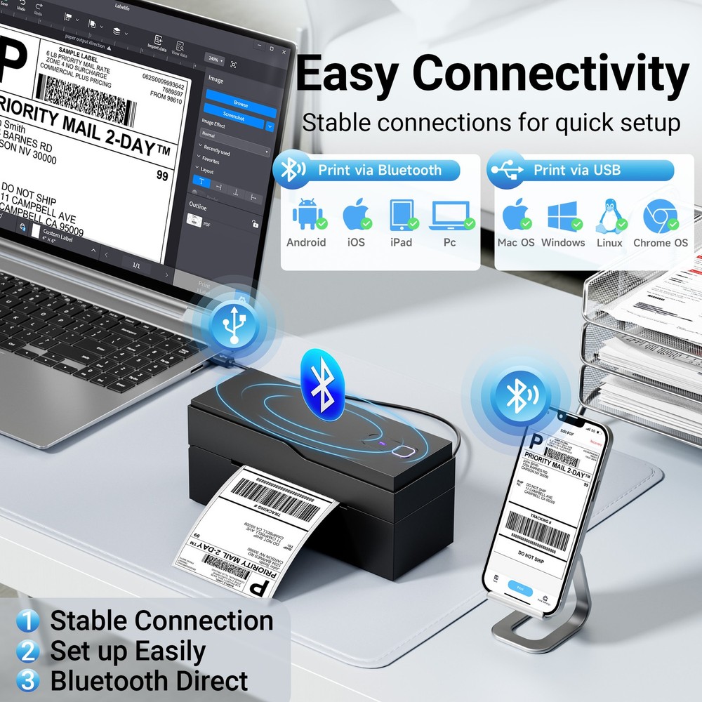 Phomemo Bluetooth Thermal Printer Shipping Printer for Amazon, Ebay, Shopify