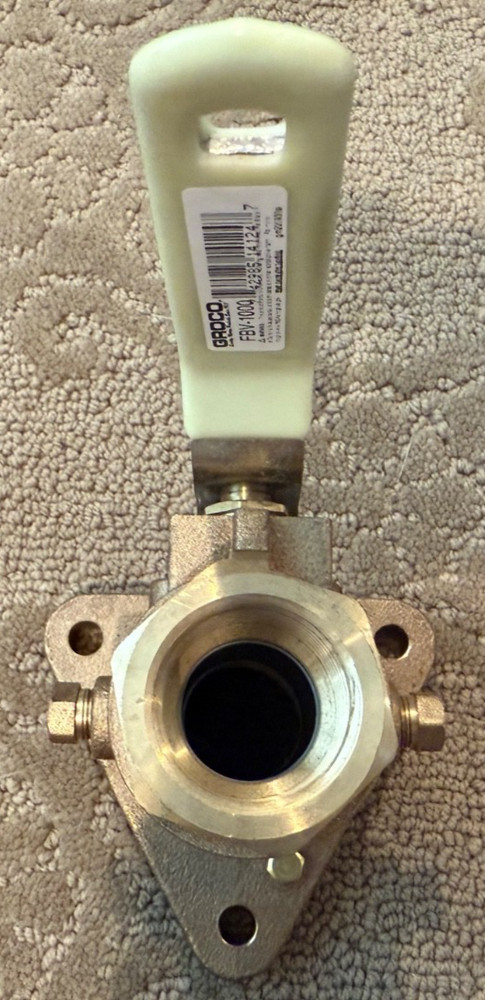 GROCO 1" Bronze Flanged Ball Valve / Seacock ~ FBV-1000 ~ NEW
