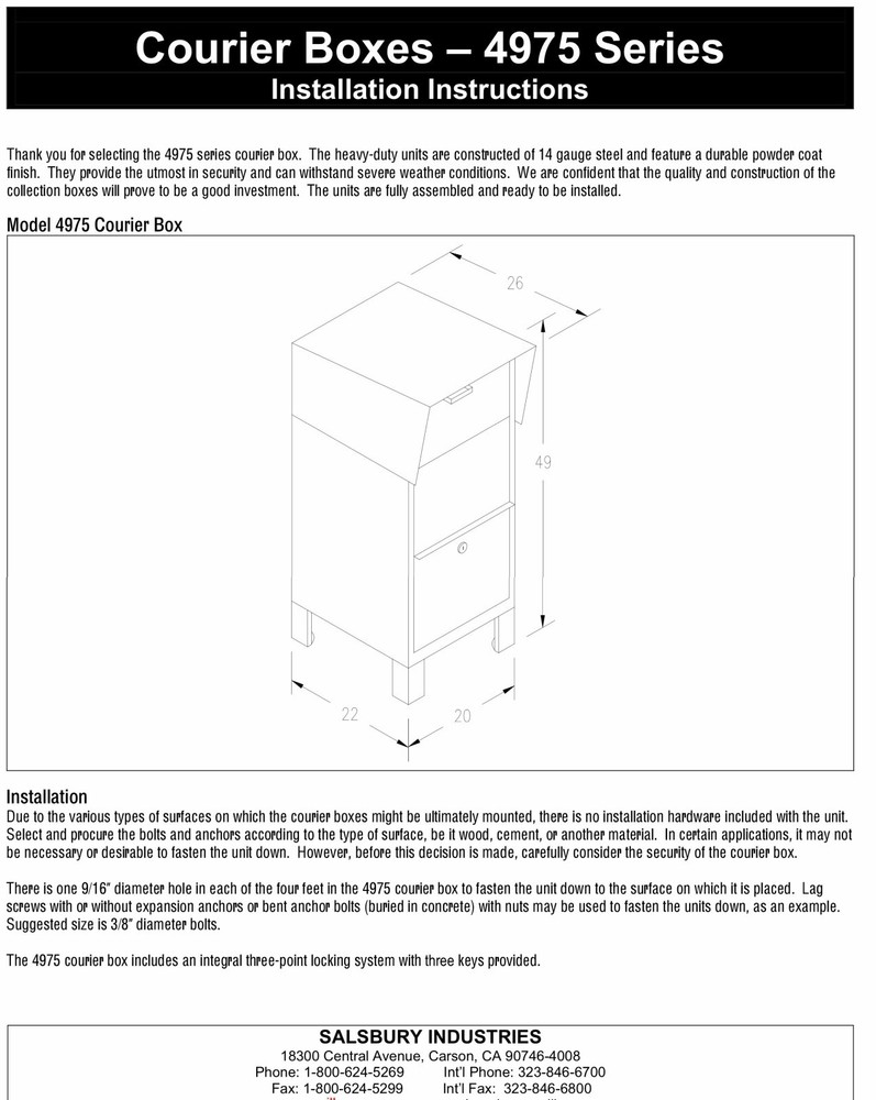 Parcel Box Package Letter Mailbox Secure Courier Lock Box 4 Amazon UPS FedEx