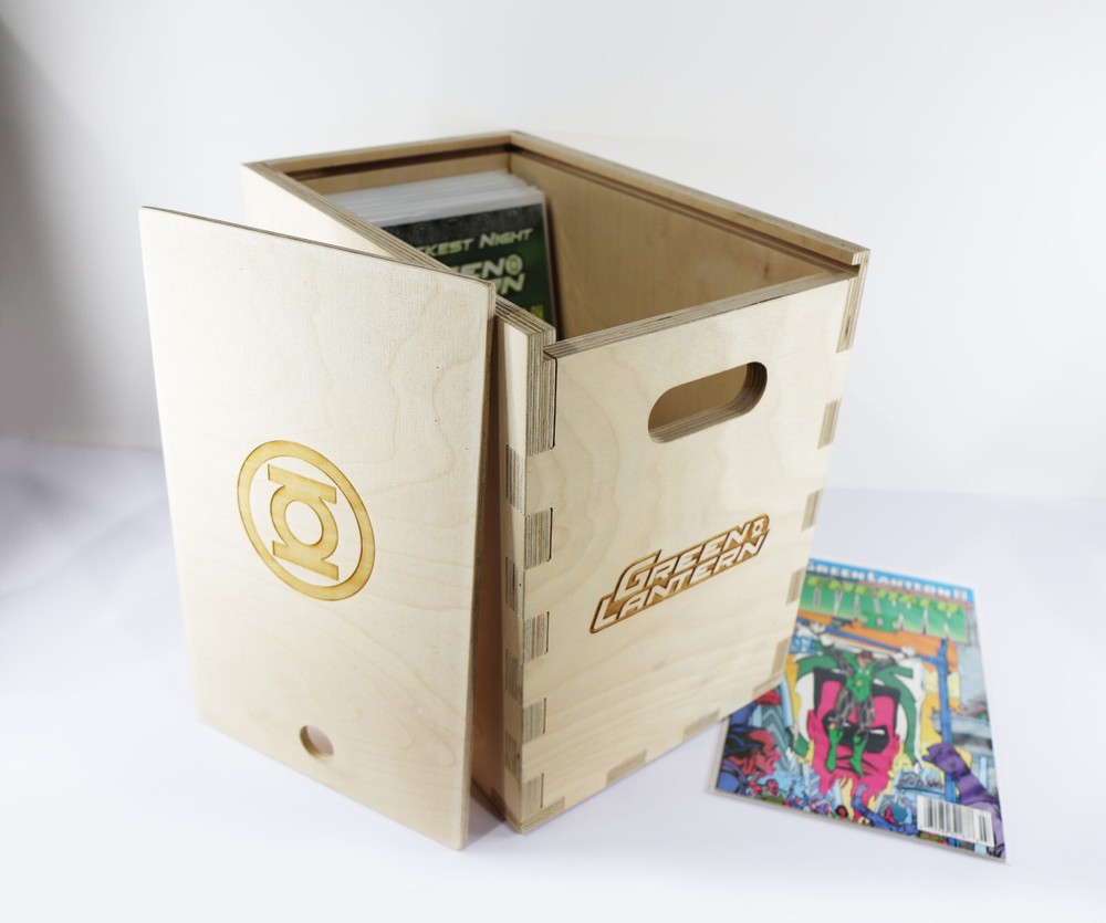Green Lantern Birch Timber Comic Storage Box *Comics Not Included