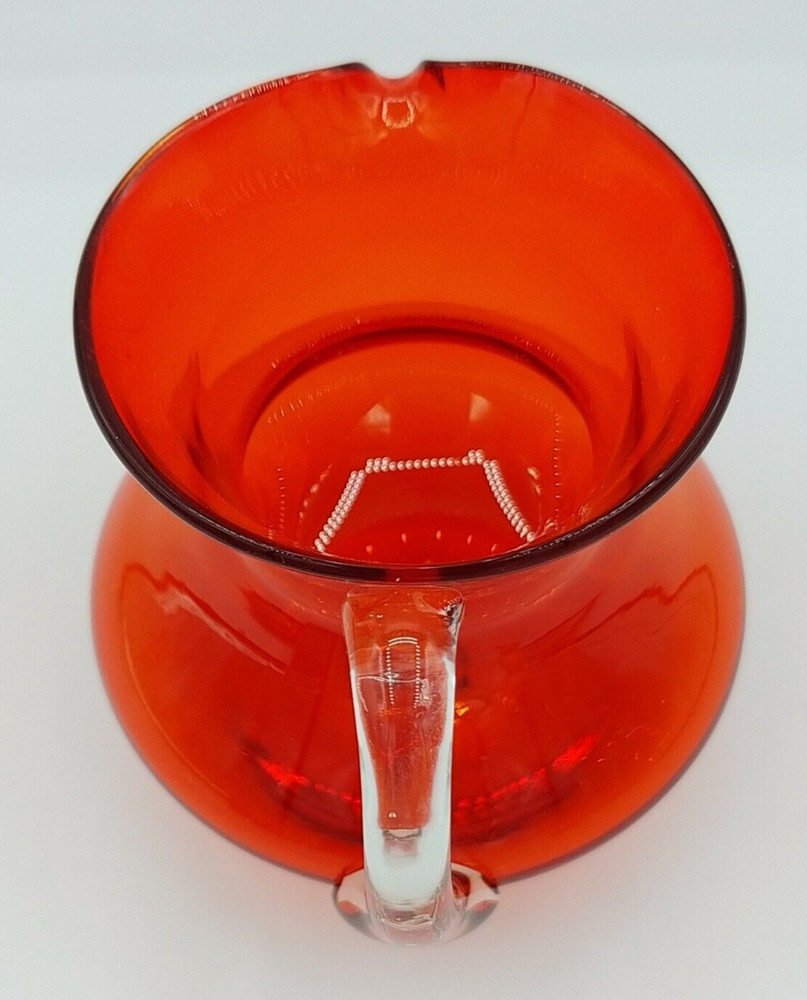 Pilgrim Creamer Red Orange 3 1/4" Tall