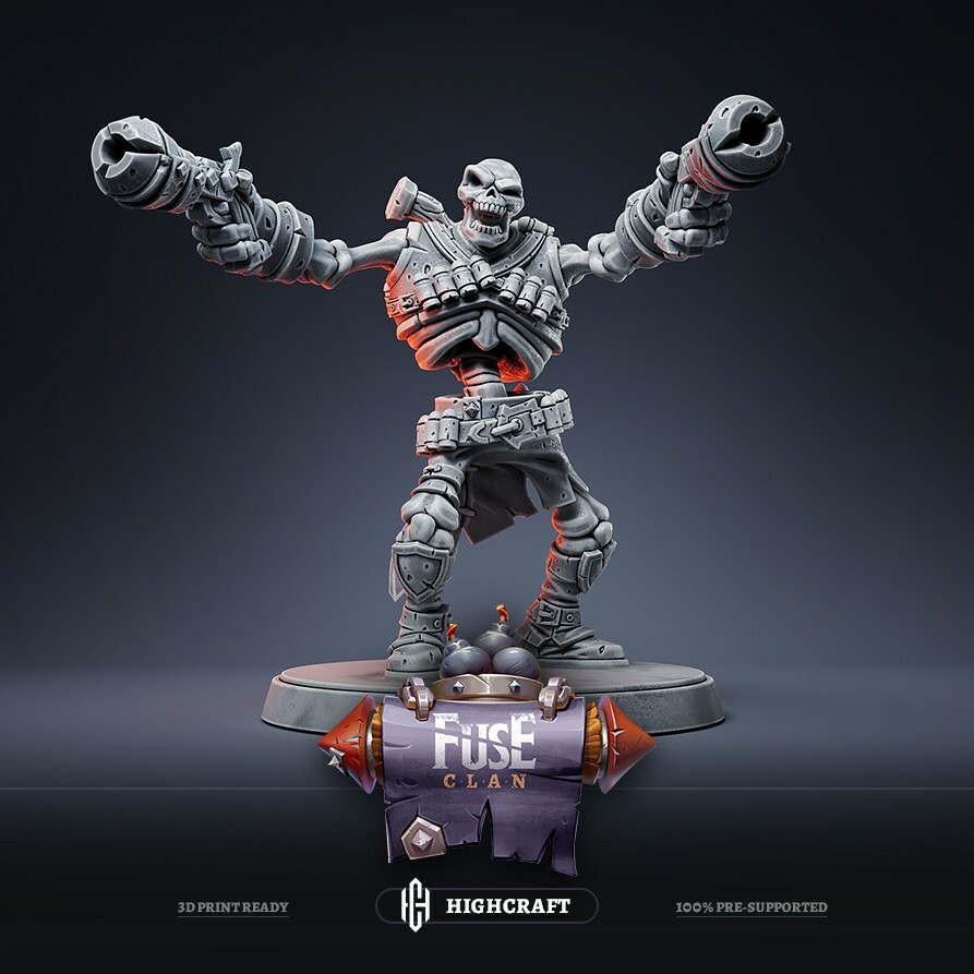 Skeleton Gunman 3D Miniature 