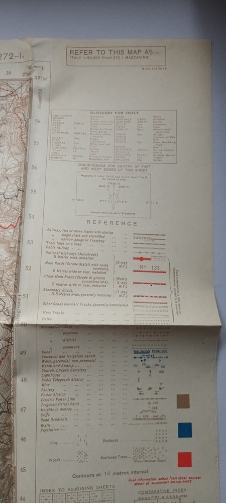 Ww2 1943 Sicily Husky Operation Original Mazzarino Map
