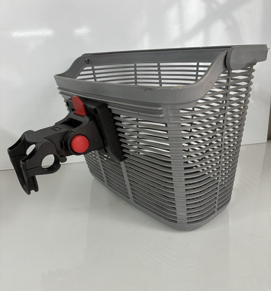 Flinger Grey Bike Basket With quick release adjustable mount system