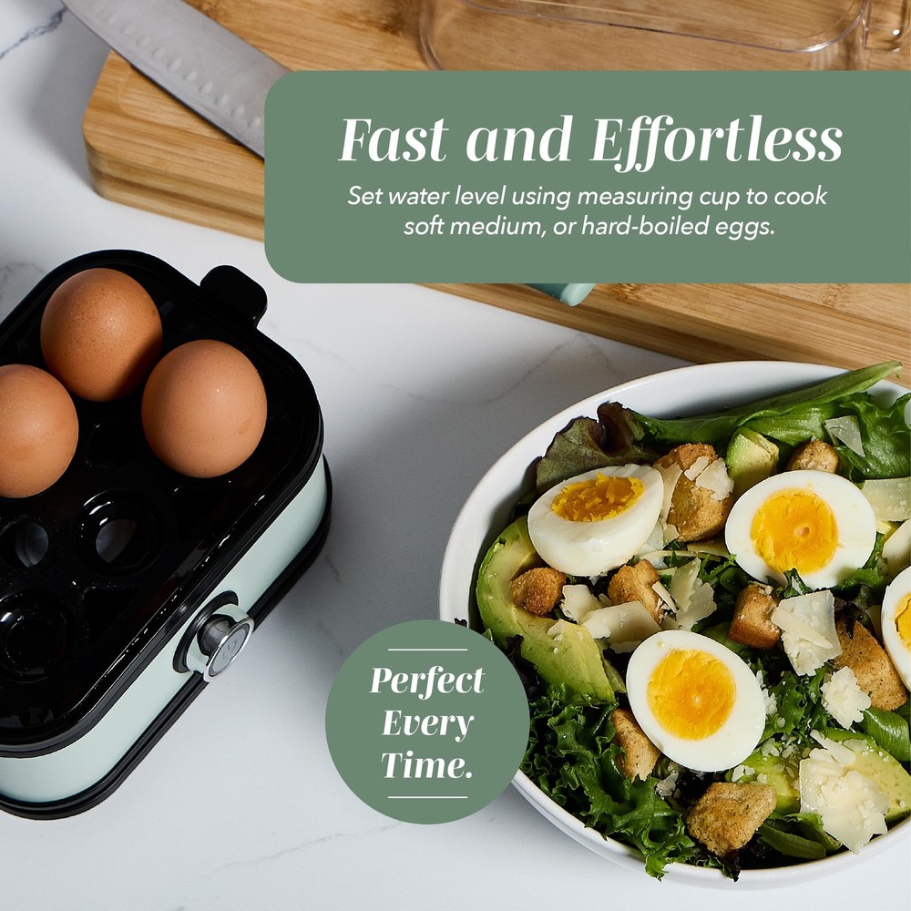 COOK WITH COLOR Automatic 6-Egg Cooker - Soft, Medium, Hard-Boiled Eggs