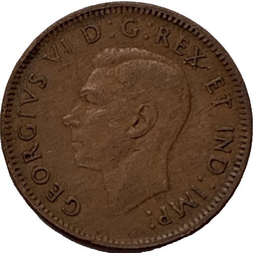 Canada 1 Cent 1942 Bronze Coin VF KM 32