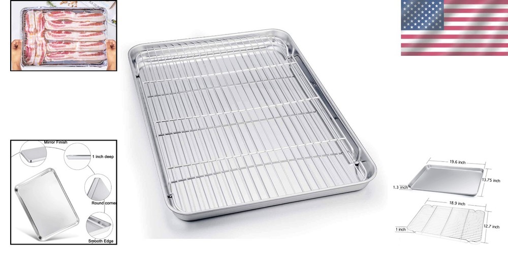 Stainless Steel Baking Sheet with Cooling Rack Set