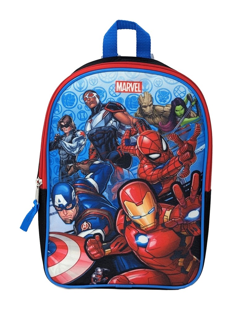 Marvel Avengers Backpack Iron Man Captain America Black Blue