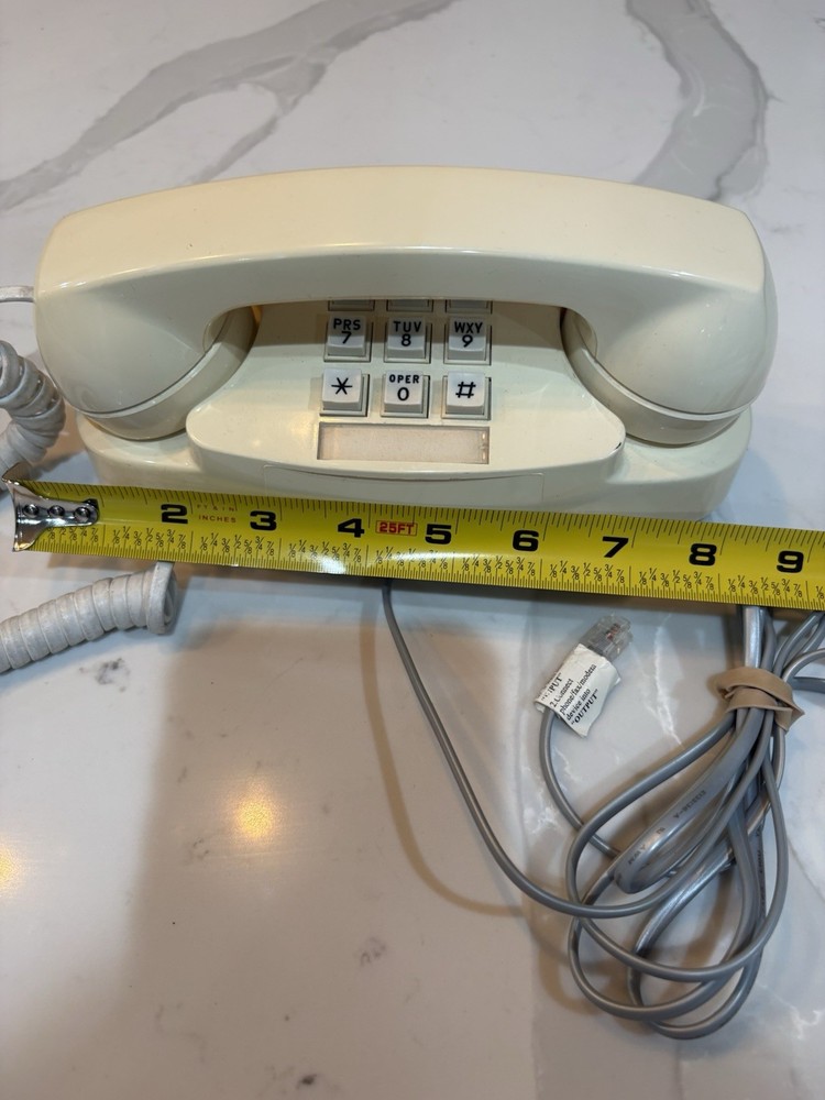 Vintage Push Button Phone Off White Used Untested Desk No Cracks