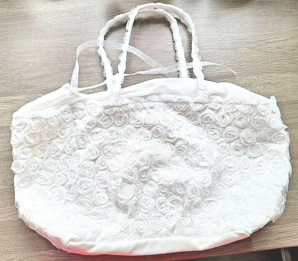 Ravage ROYALE Ivory Rose Large Drawstring Soft Lingerie Bag