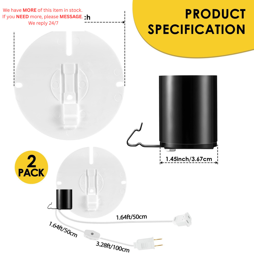 Meonum 2 Set Blow Mold Light Kit Replacement, E27 E26 Single White；black