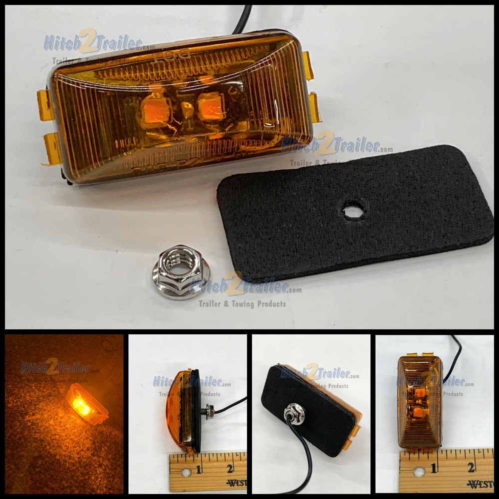 LED Stud Mount Side Marker/Clearance Light Amber Boat Trailer J-5735-SA