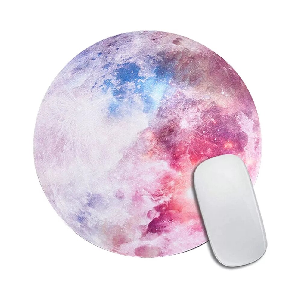 Mousepad Space Gaming Mouse Mat Pad Non-Slip Circle Designs For Computer PC Desk