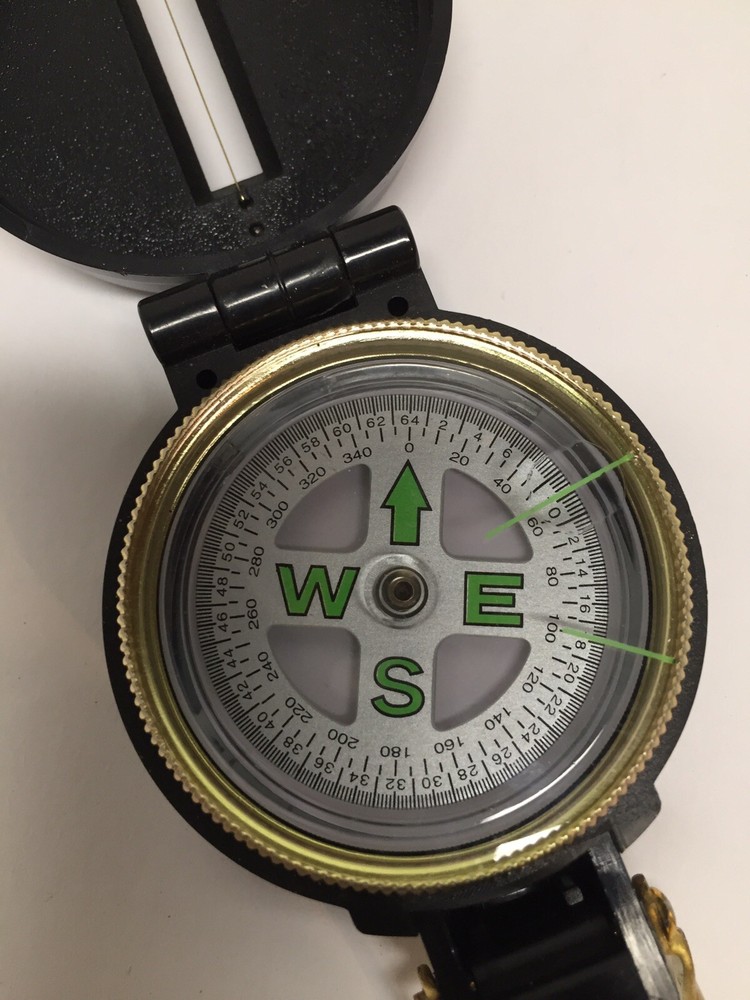 Engineer Lensatic Compass Compact Black For Camping Or Survival