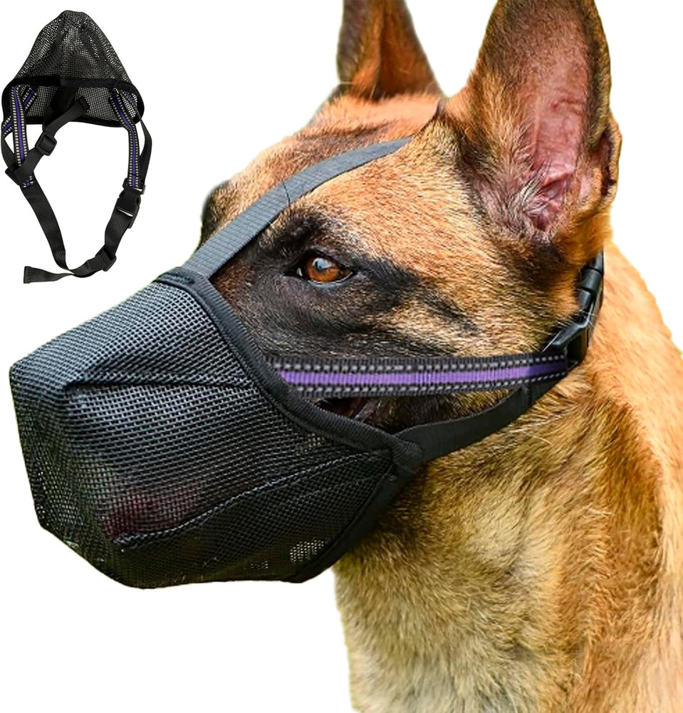 Dog Muzzle - Soft Mesh Muzzle for Small Medium Large Dogs Labrador German Shephe