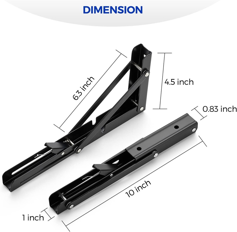 Wall Table Fold Down Hinge,10 Inch Self-Locking Folding Hinge,Save Space Drop