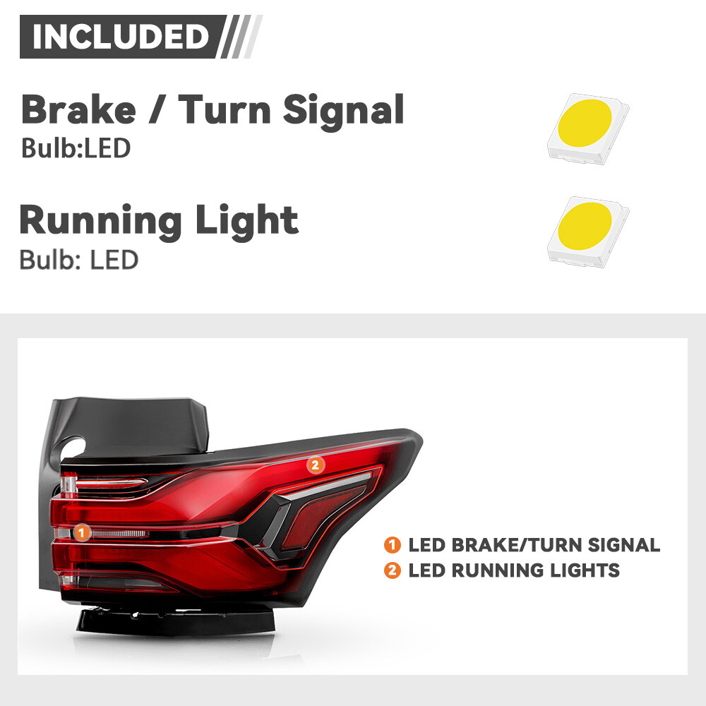 LED Tail Light w/Bulb For 2022-2024 Chevy Traverse Passenger Side Brake Outer