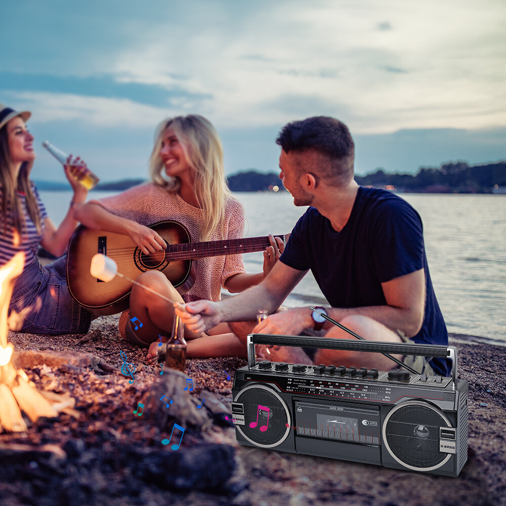 Portable Retro Cassette Player Bluetooth Connectivity Speaker AM/FM/SW, USB /SD