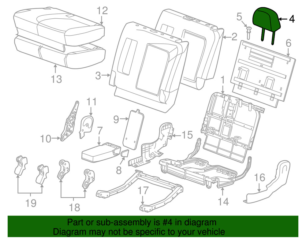 Genuine GM Headrest 22791300