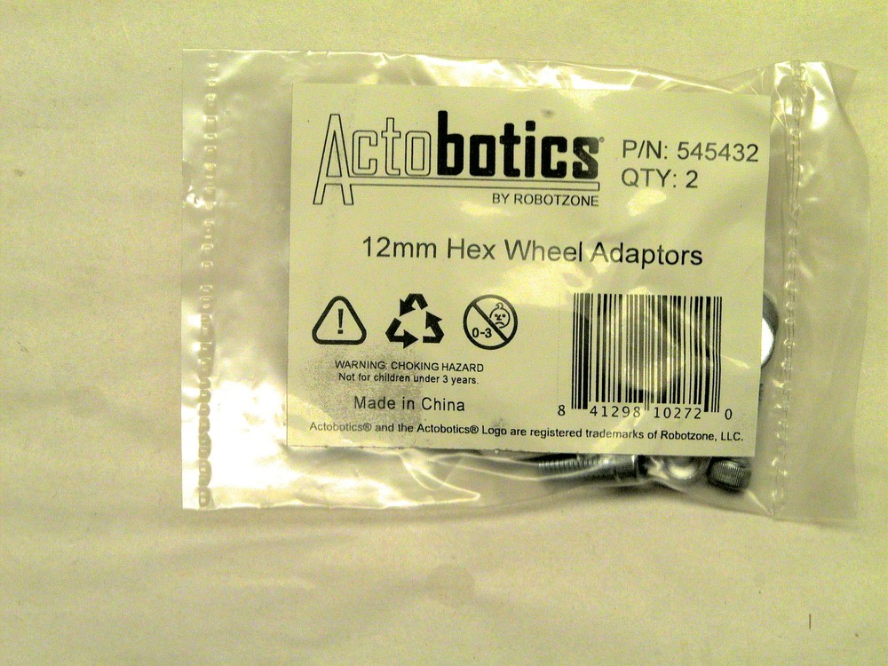 ActoBotics 12mm Hex Wheel Mount (Hub) (2 pack) 545432