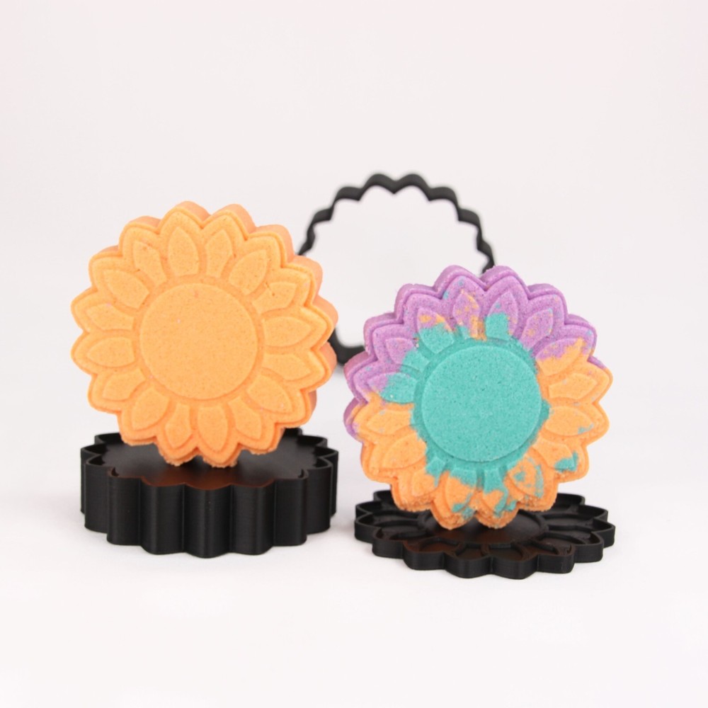 SUNFLOWER Bath Bomb Mold, DIY original BathBombs Set 3D Printed Kit
