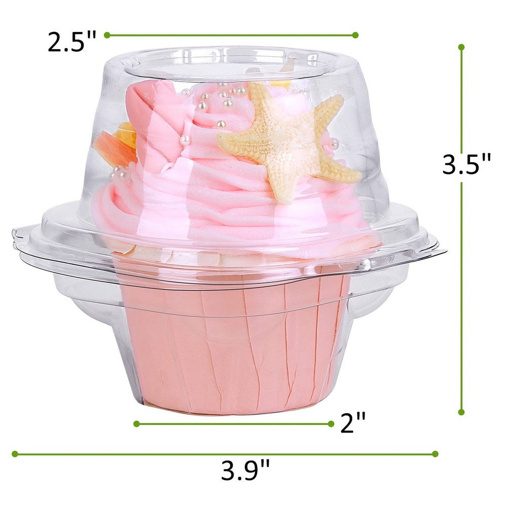 Cupcake Boxes Individual Cupcake Containers, 50 Packs Regular Single Cupcake ...