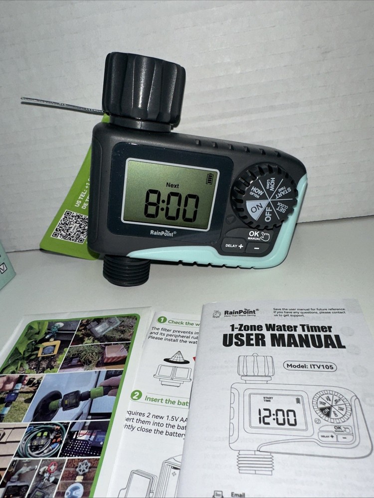 RainPoint 1-Zone Water Timer Model ITV105 —-f8