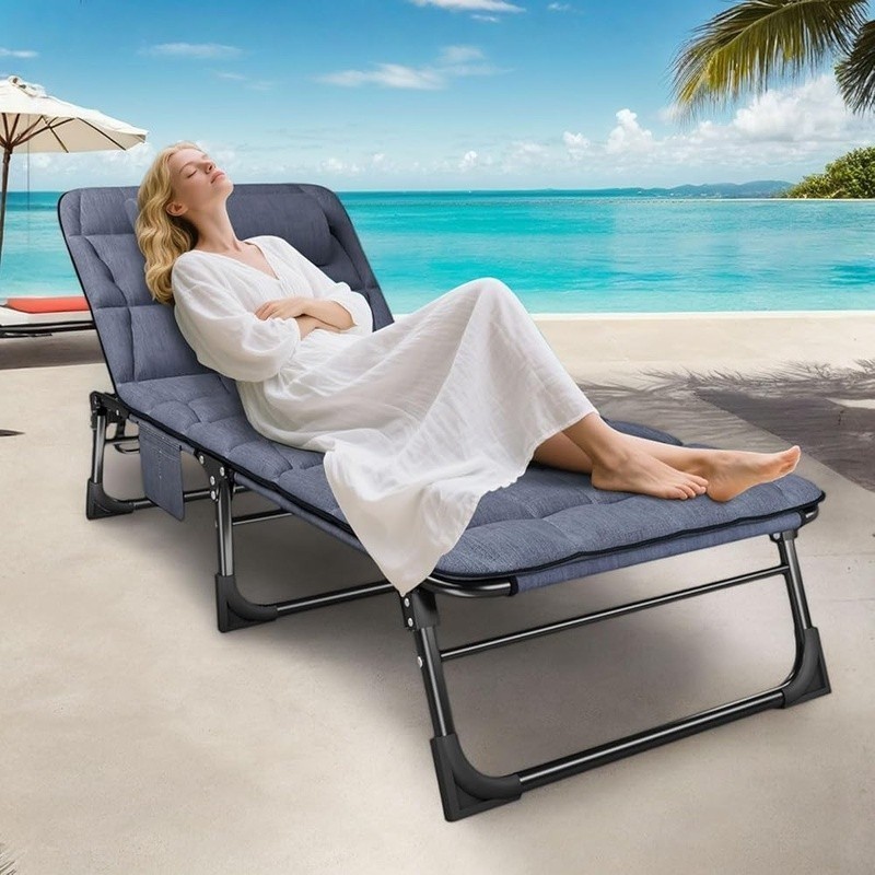 Adjustable Camping Cot 4 Position Recliner Portable Sleeping Bed Multi Use