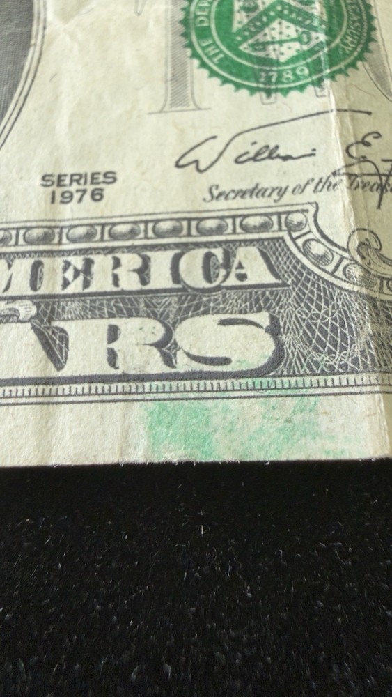 1976 $2 Two Dollar Bill Note Misaligned Over Print Strong Green 4x Error’s