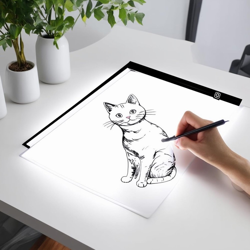 A2 Large Tracing LED Light Pad Kits for Diamond Art, Sketching, black