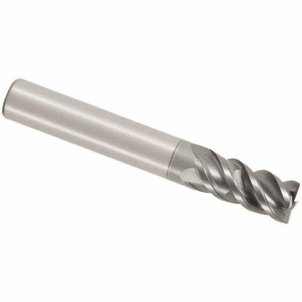 Seco 3/8" Diam 4 Flute Single End Solid Carbide 0.03" Corner Radius End Mill ...