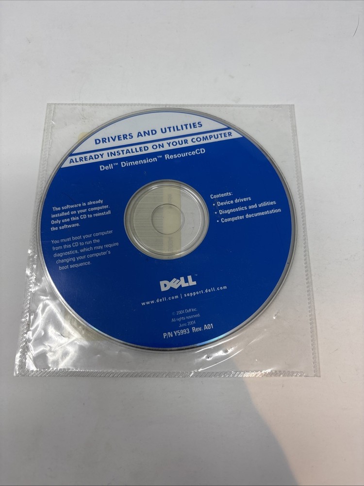 Dell Drivers & Utilities - For Reinstalling Dell Dimension Computer Software B5
