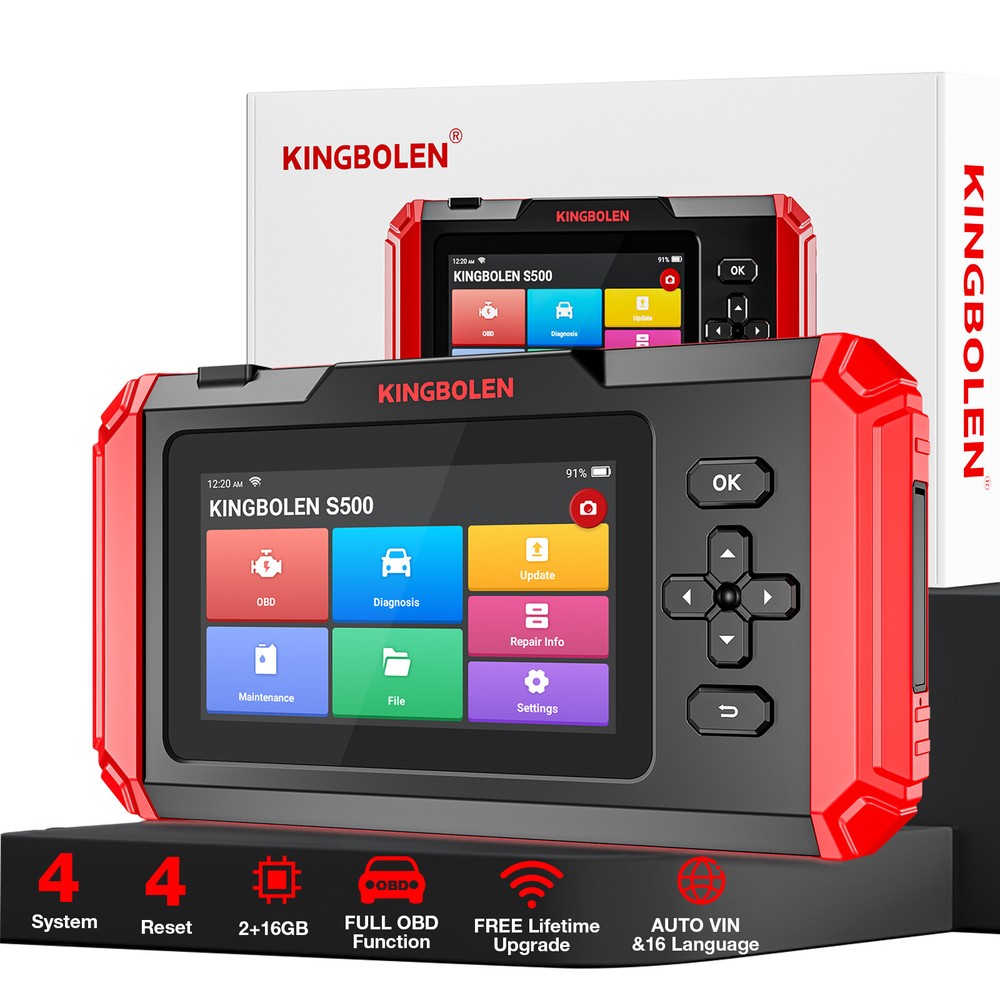 2024 Kingbolen S500 Car Diagnostic Tool OBD2 Scanner ABS SRS Code Reader AD500