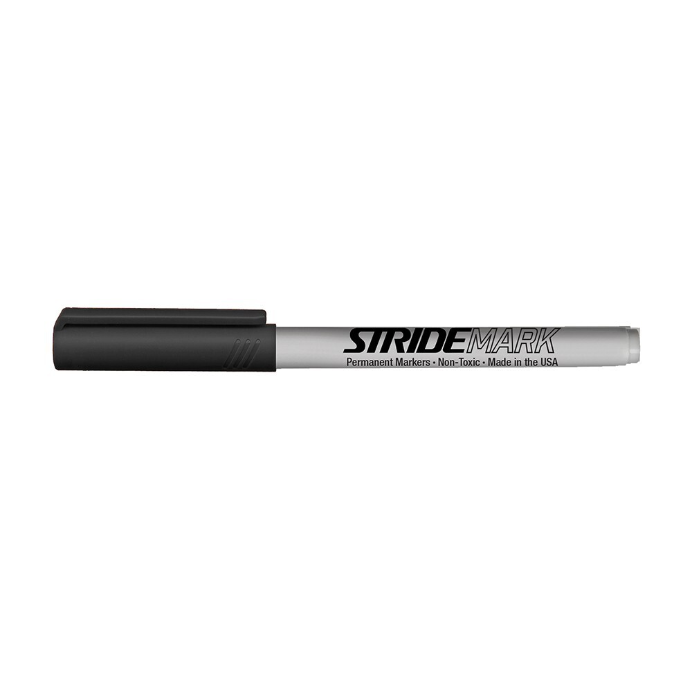 StrideMark Permanent Marker, Fine Point. Black Ink. 12/Pack, #27001