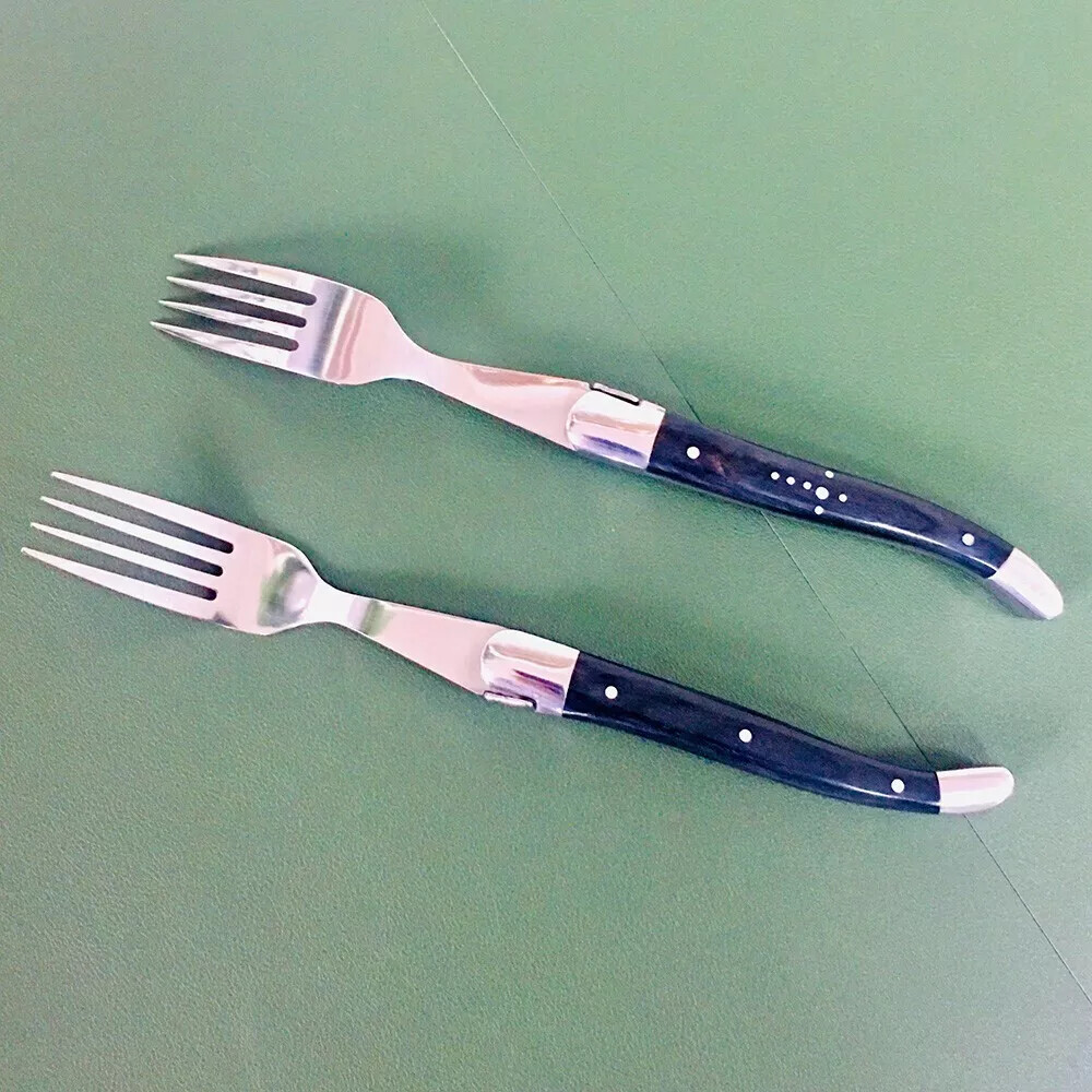 Stainless steel dinner fork with layerwood handle single flatware Steak Fork