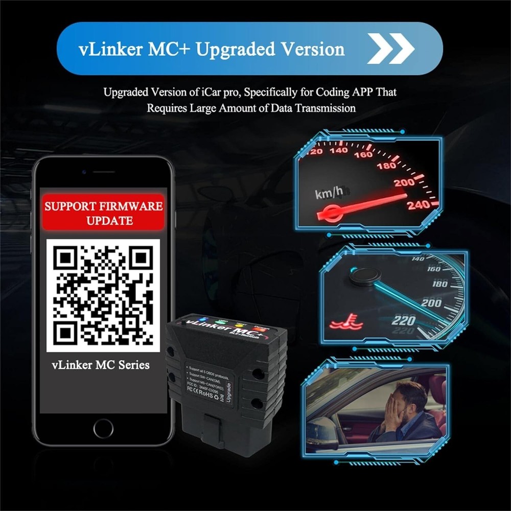Vgate vLinker MC+ ELM327 BT4.0 OBD2 Auto Diagnostic device Scanner Bimmercode