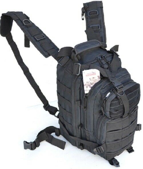 Explorer Tactical Day Pack Backpack MOLLE Webbing Military Hiking Bag Black