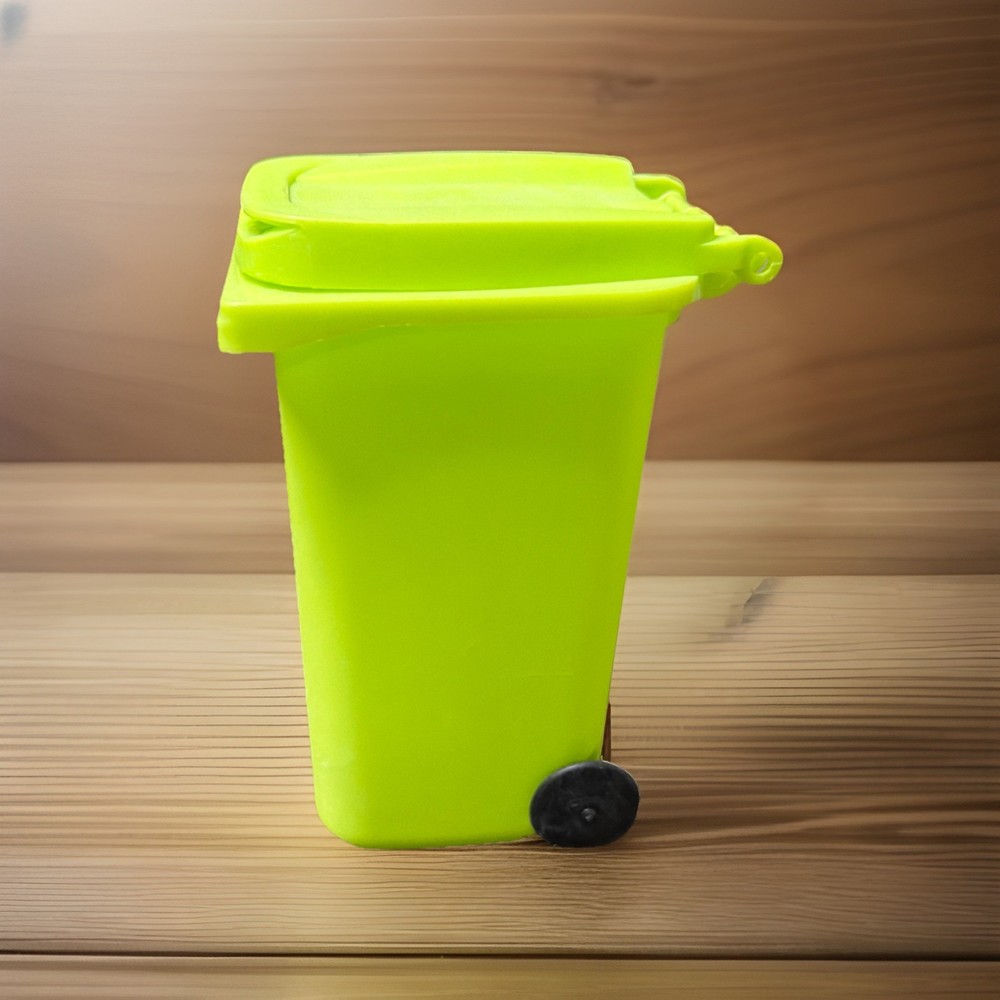 Mini Green Trash Can 6in NEW