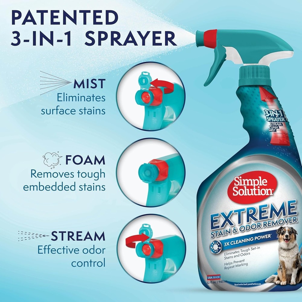 Multi-Surface Pet Odor Eliminator - 32 oz Enzymatic Cleaner, Fast-Acting Formula