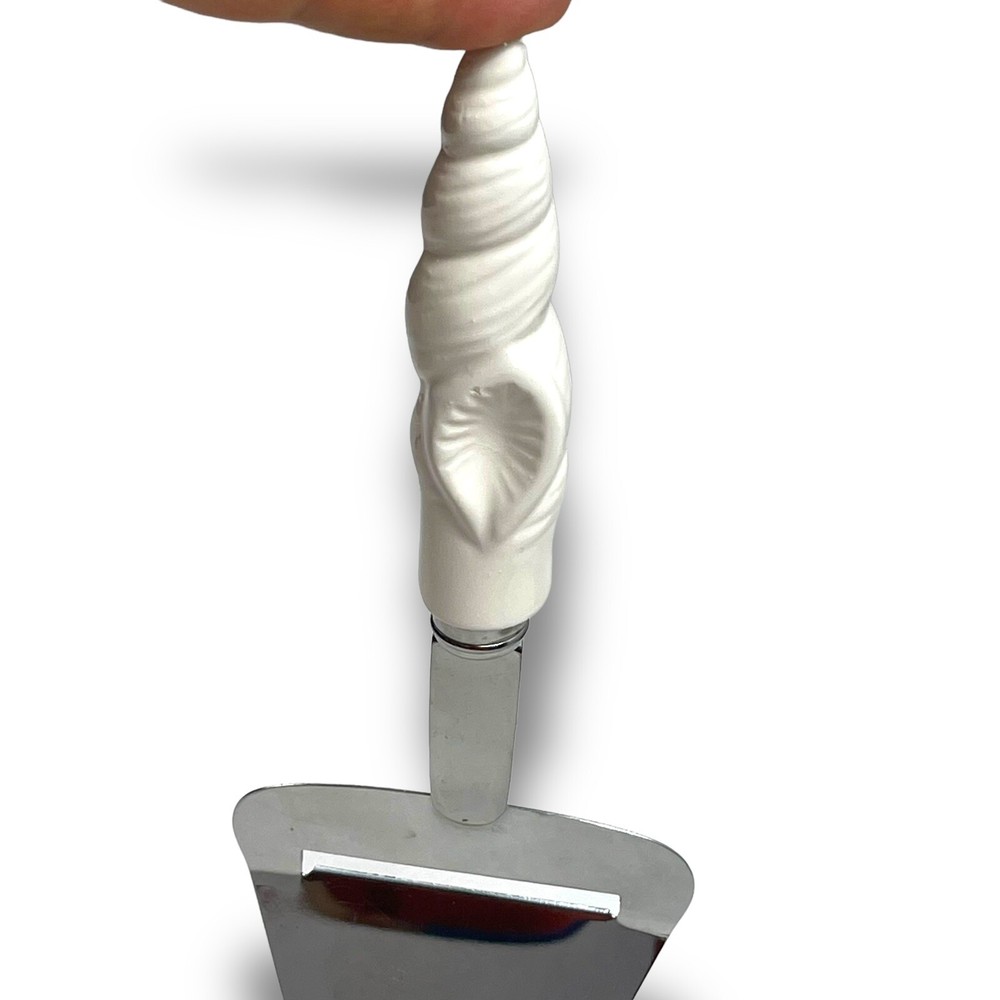 Cheese Slicer Server Ceramic Seashell Handle Stainless Steel Japan