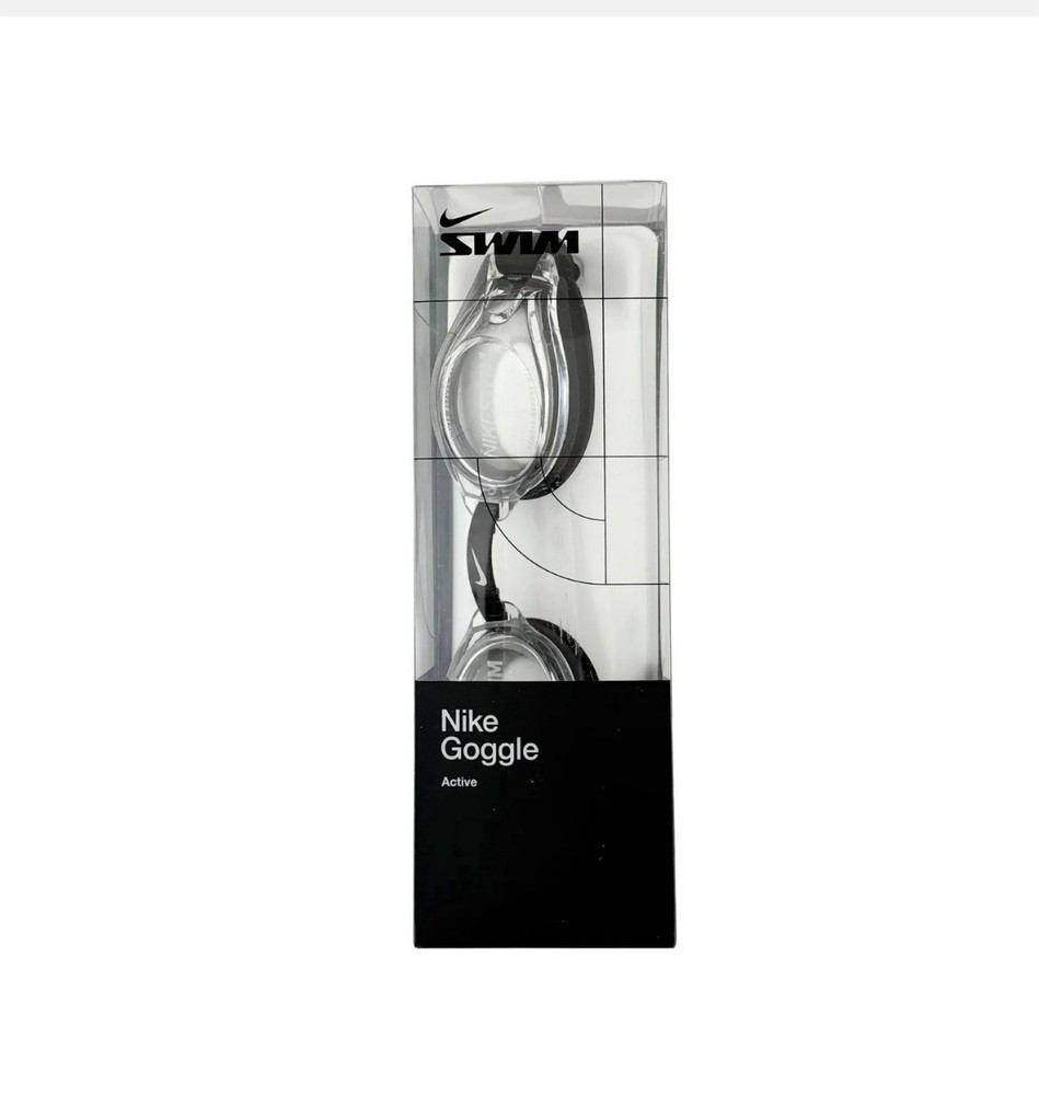 Nike Swim Goggle Active OS Clear Black UV Blocking Lens.