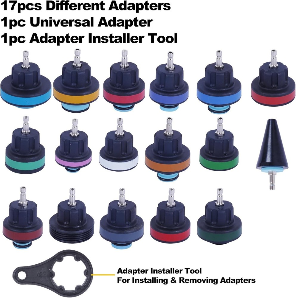 28pcs Universal Radiator Pressure Tester Kit, Pneumatic Vacuum...
